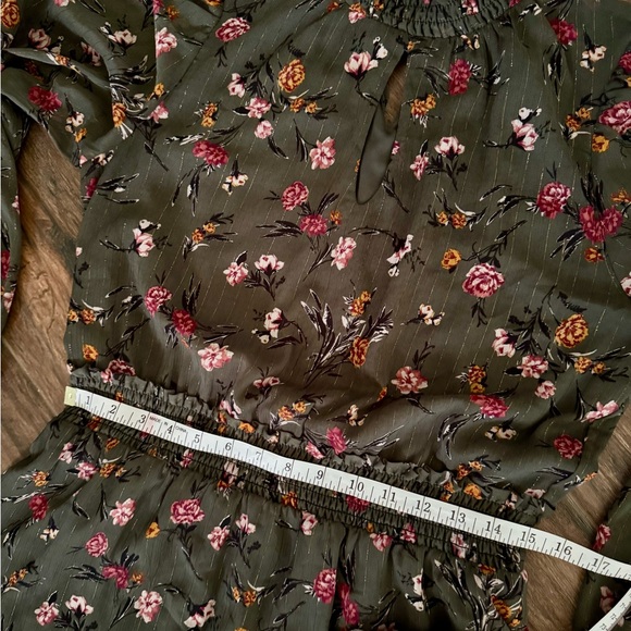 Anthropology Drew Green Smocked-Waist Mini Dress - Picture 10 of 11